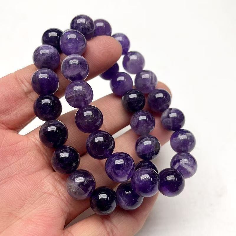 Natural Amethyst Bracelet  Rich Purple Gemstone Beaded Bracelet
