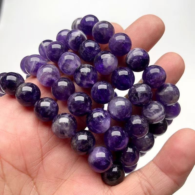 Natural Amethyst Bracelet  Rich Purple Gemstone Beaded Bracelet
