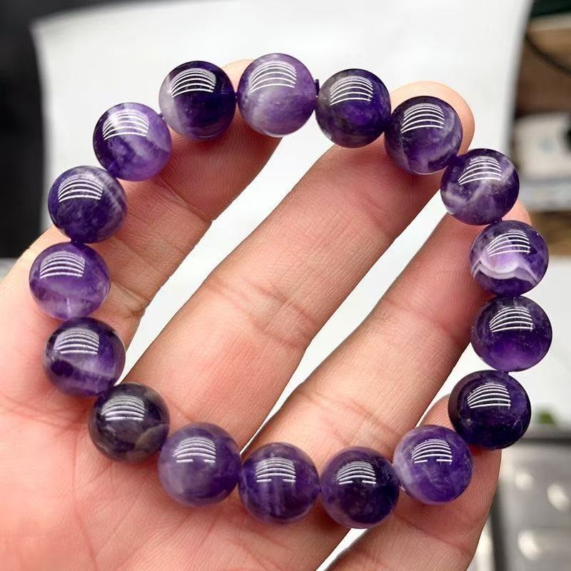 Natural Amethyst Bracelet  Rich Purple Gemstone Beaded Bracelet