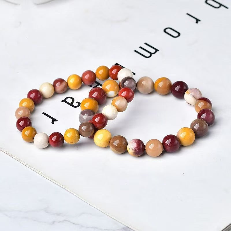 Natural Egg Yolk Stone Bracelet, Warm Cream Yellow Crystal Beaded Bracelet