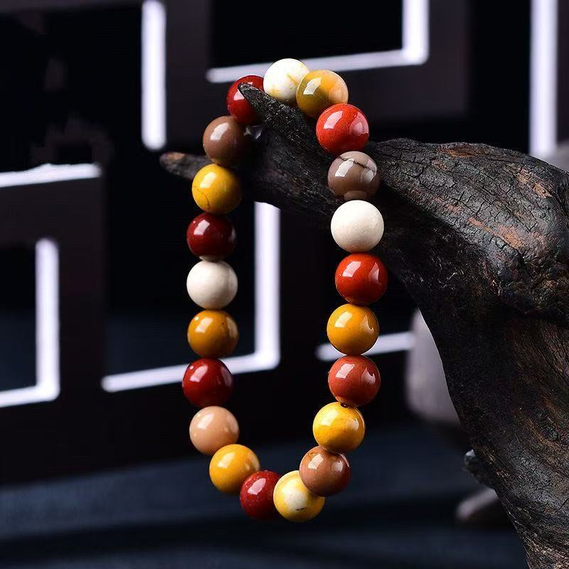 Natural Egg Yolk Stone Bracelet, Warm Cream Yellow Crystal Beaded Bracelet