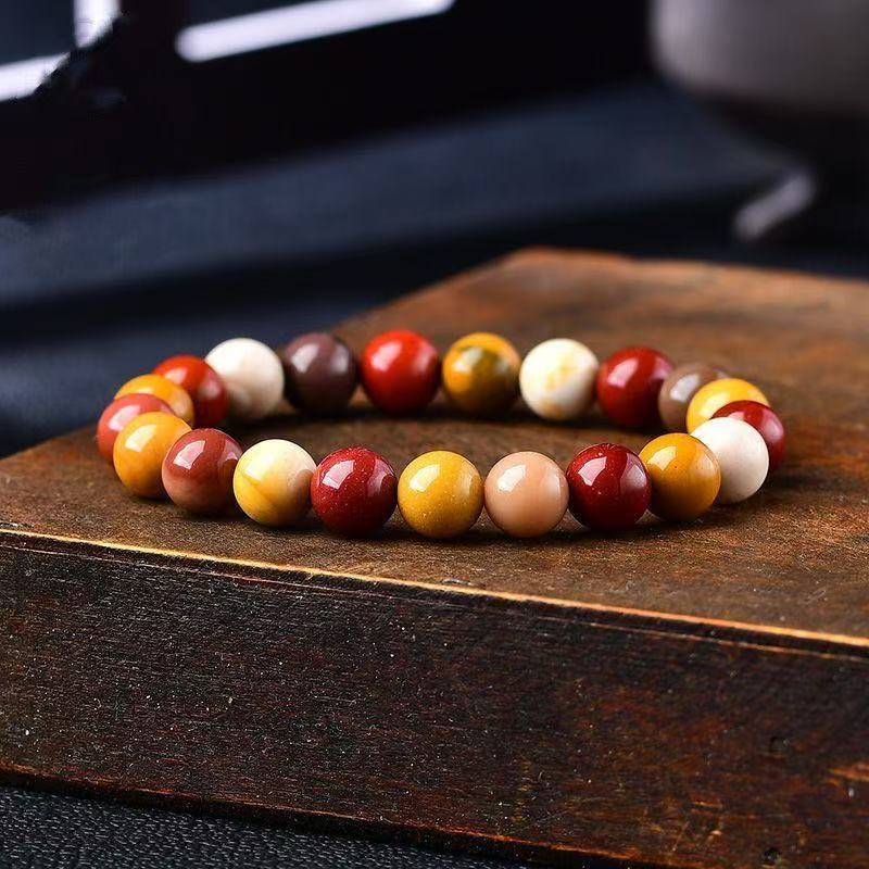 Natural Egg Yolk Stone Bracelet, Warm Cream Yellow Crystal Beaded Bracelet