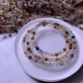 Mixed Gemstone Bracelet, Phantom & Rutilated Quartz Multi Crystal Beaded Bracelet