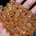 Natural Citrine Beaded Bracelet, BrightGolden Yellow Crystal Bracelet