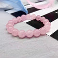 Natural Rose Quartz Beaded Bracelet, SoftPink Crystal Bracelet.
